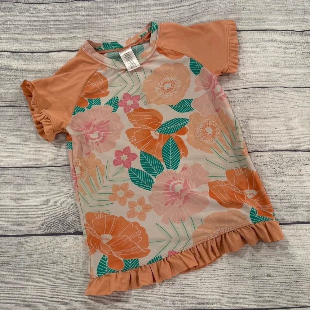 Gymboree summer beach Vacation Floral girls swimming Top/size 7
